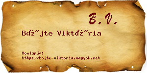 Böjte Viktória névjegykártya